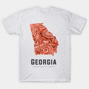 Georgia state map abstract brown T-Shirt